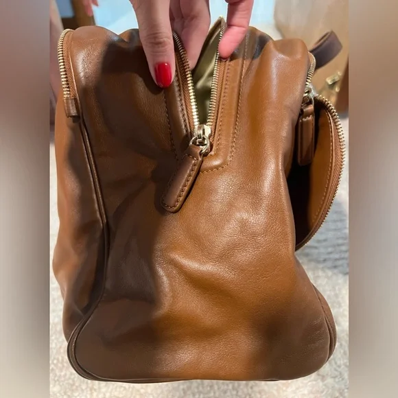 JIMMY CHOO Justine Handbag/Tote Brown/Tan Leather Shoulder Bag - Picture 16 of 16